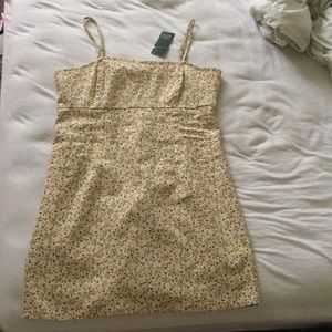 Floral yellow and beige summer dress